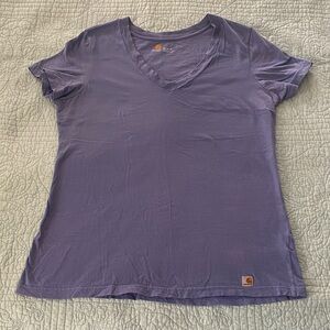 Carhartt Women's V-Neck Tee in Periwinkle